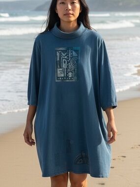 Blue Fish - Vintage 90s GraphicTunic Swing Dress